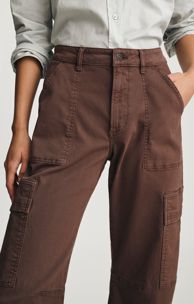 Mavi Vinnie Barrel Cargo Pants In Brown Casual Twill-The Trendy Walrus
