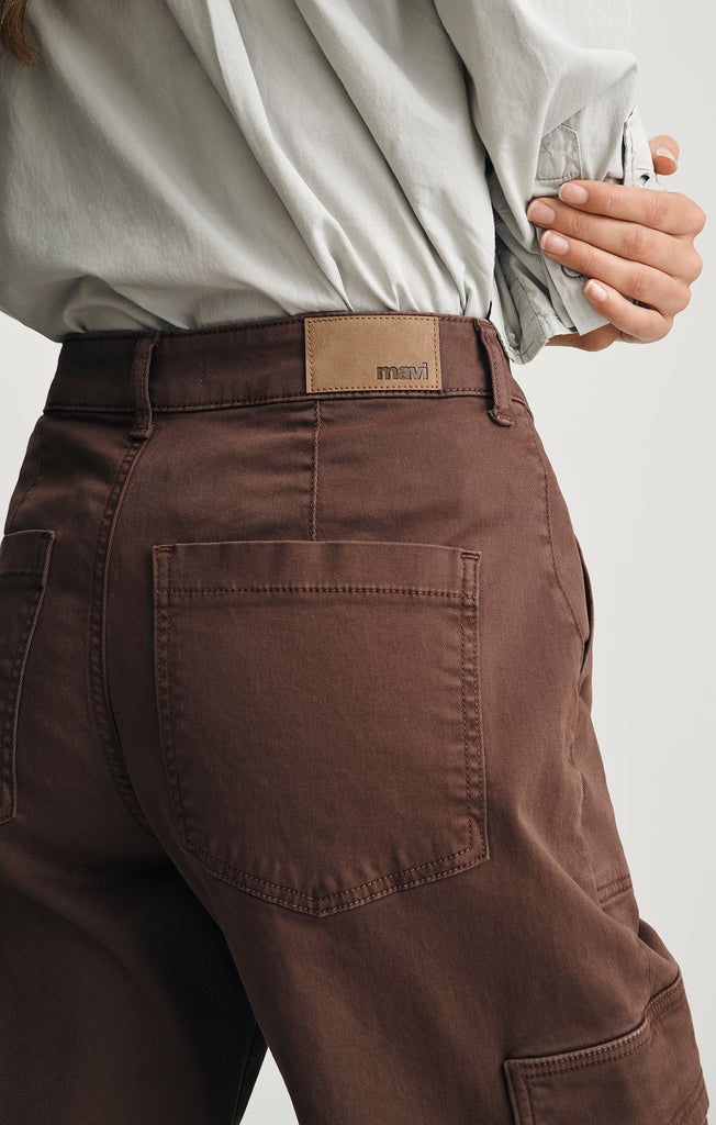 Mavi Vinnie Barrel Cargo Pants In Brown Casual Twill-The Trendy Walrus