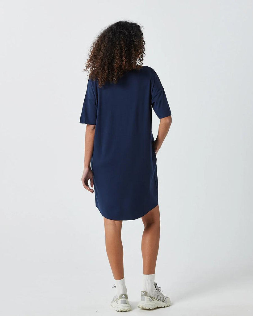 Minimum Regitza 2.0 T-Shirt Dress In Navy Blazer-The Trendy Walrus