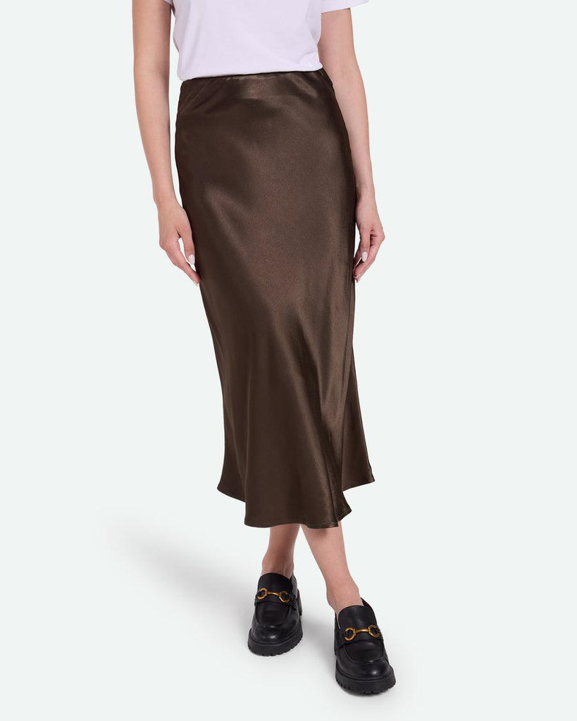 Minimum Valentinas Midi Skirt In Ivy Green-The Trendy Walrus