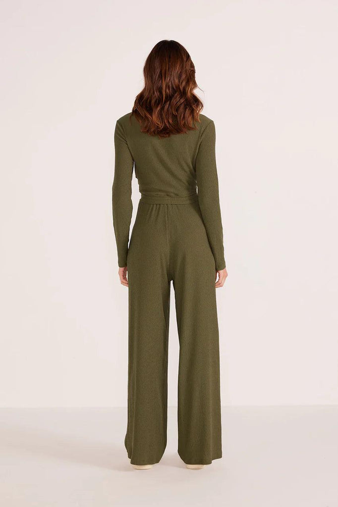 Minkpink Emmerson Wide Leg Pants In Forest Green-The Trendy Walrus