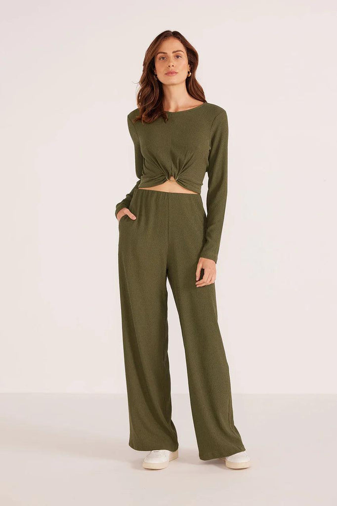 Minkpink Emmerson Wide Leg Pants In Forest Green-The Trendy Walrus