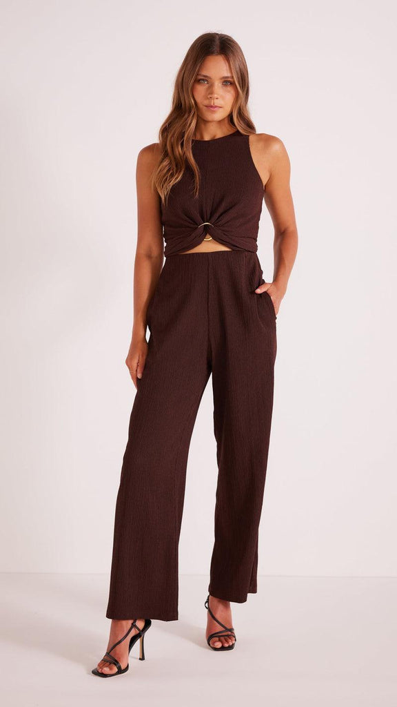 Minkpink Unity Relaxed Pant In Chocolate-The Trendy Walrus