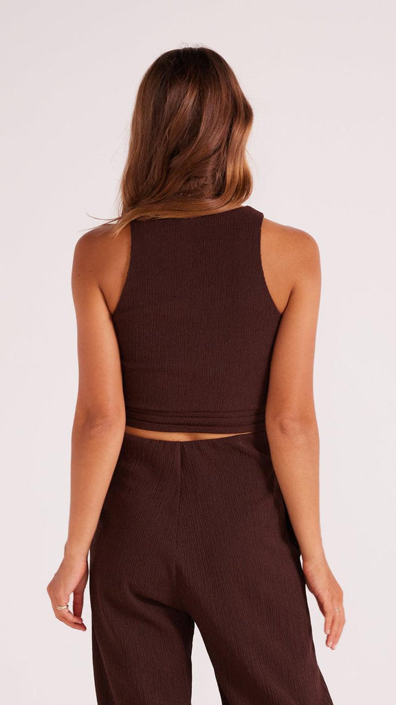 Minkpink Unity Ring Detail Tank In Chocolate-The Trendy Walrus