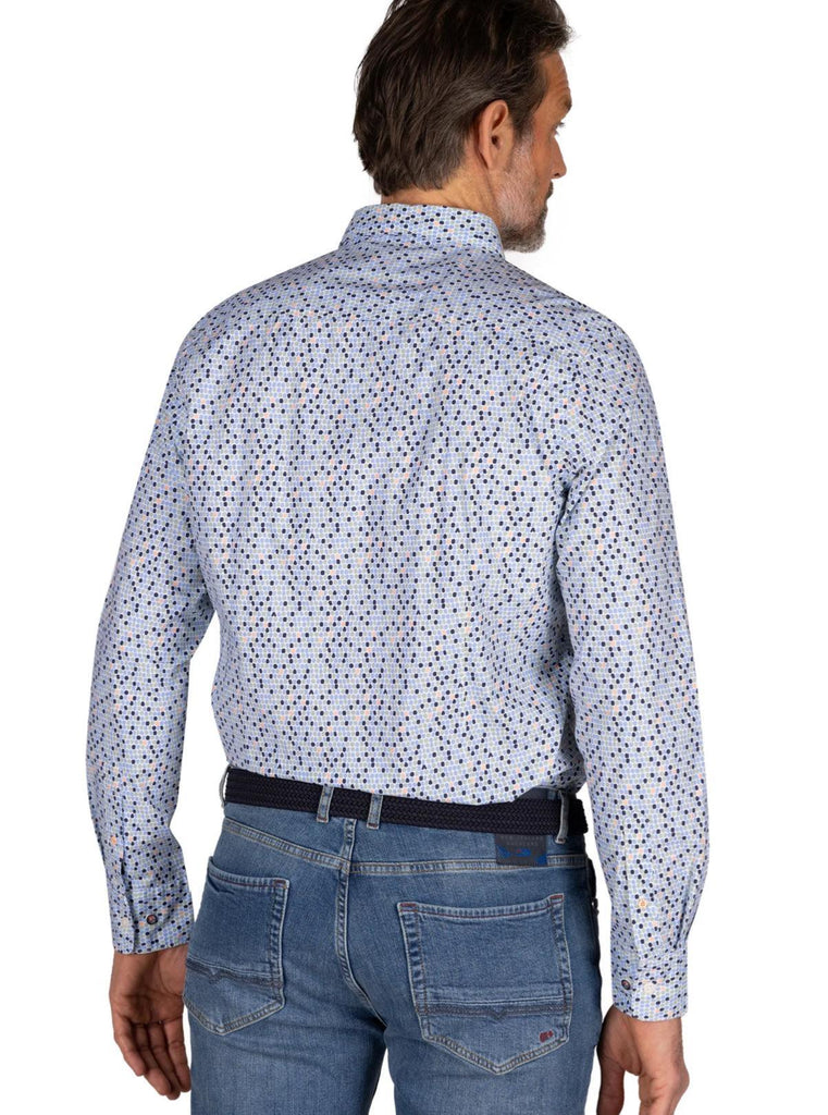 NZA Andre Stretch Button Down Collared Shirt In Midnight Navy-The Trendy Walrus