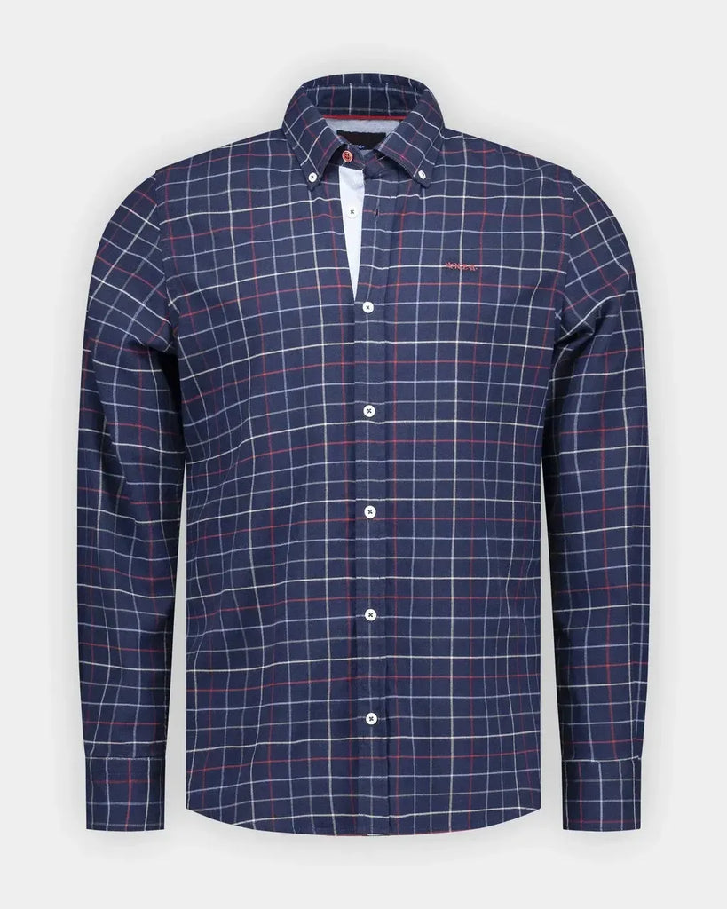 NZA Bruce Stretch Button Up Shirt In Icon Navy-The Trendy Walrus