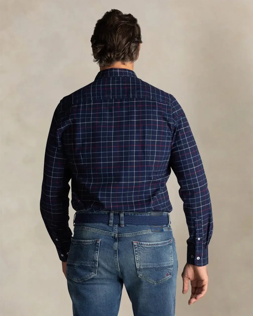 NZA Bruce Stretch Button Up Shirt In Icon Navy-The Trendy Walrus