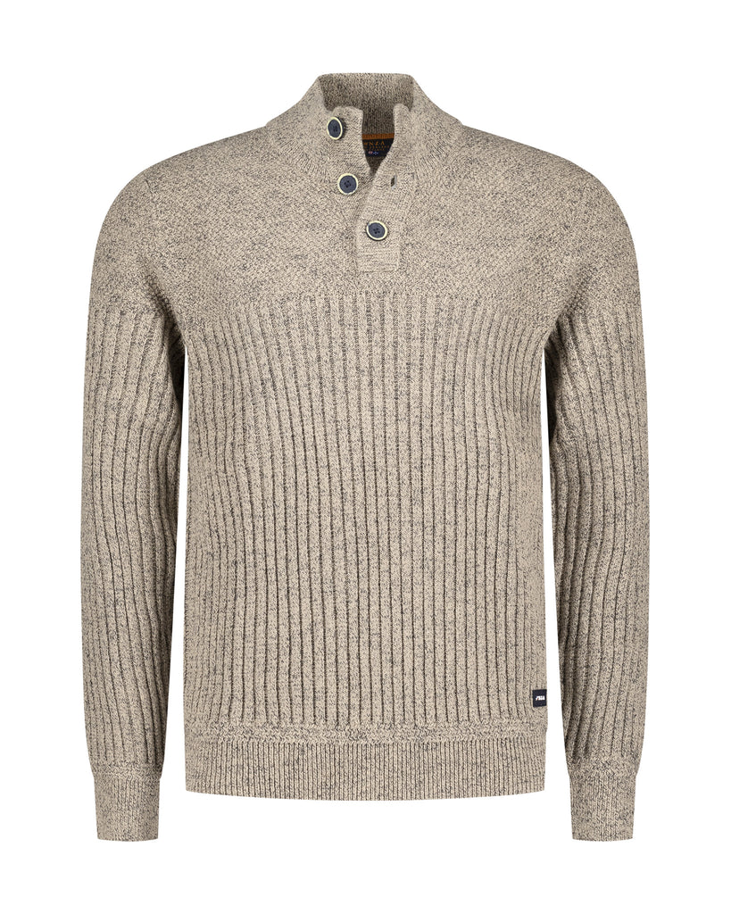 NZA Bruno Pullover Button Collar In Warm Beige-The Trendy Walrus