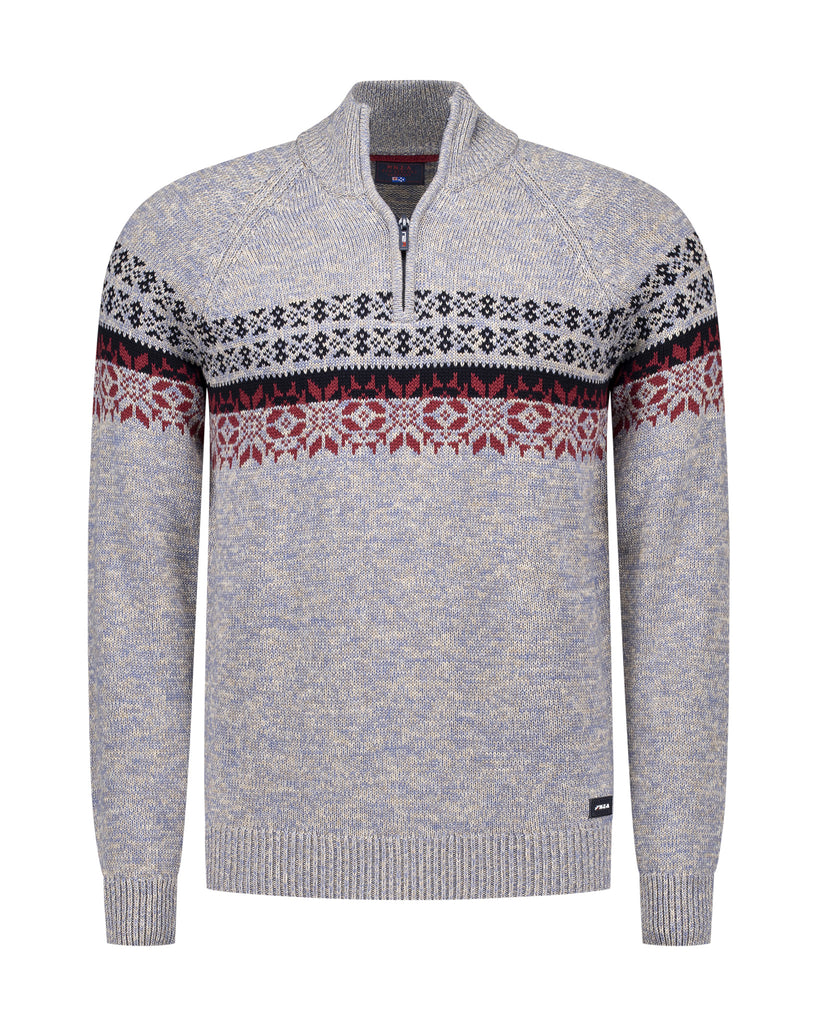 NZA Charlton Pullover Half Zip In Soft Blue-The Trendy Walrus