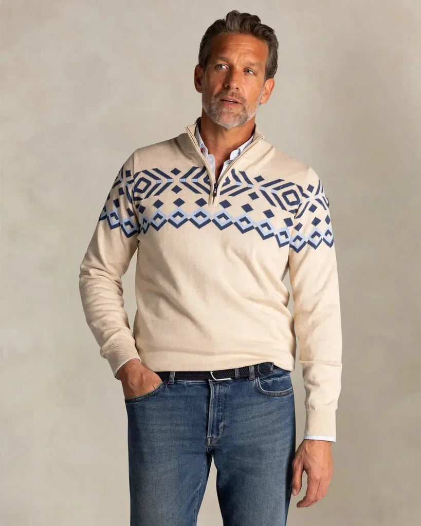 NZA Damon Pullover Half Zip In Light Clay-The Trendy Walrus