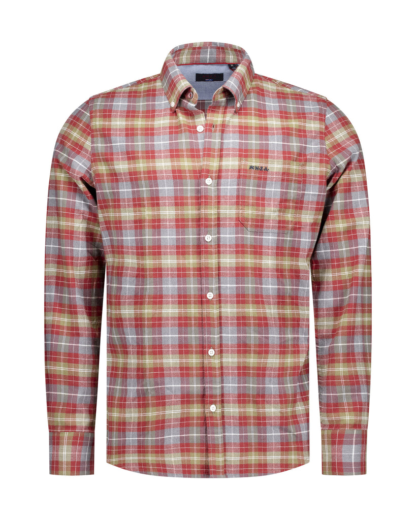 NZA Dariel Stretch Shirt In Grey Muti-The Trendy Walrus