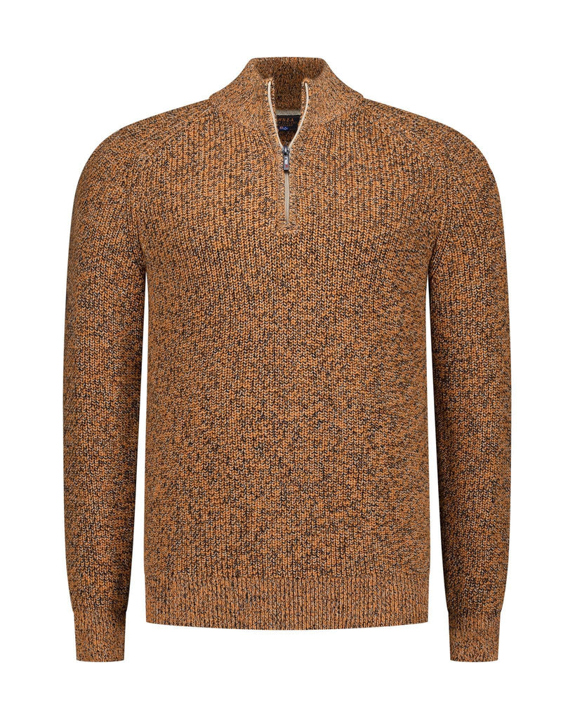NZA Deacon Pullover Half Zip In Autumn Orange-The Trendy Walrus