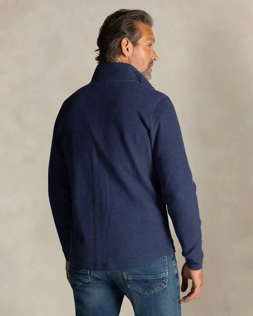 NZA Enrique Sweat Overshirt In Navy Ocean-The Trendy Walrus