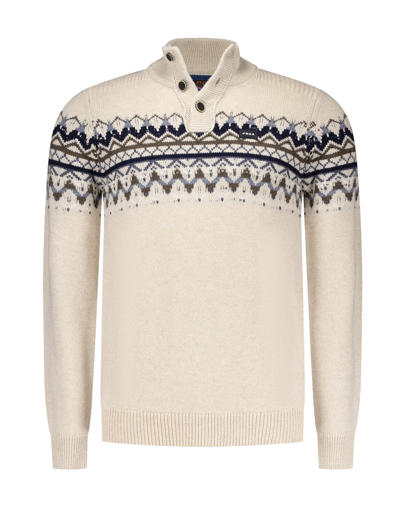 NZA Iker Pullover Button Collar In Sea Foam-The Trendy Walrus