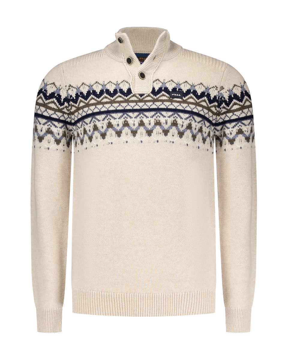 NZA Iker Pullover Button Collar In Sea Foam | Free Canada-Wide – The ...