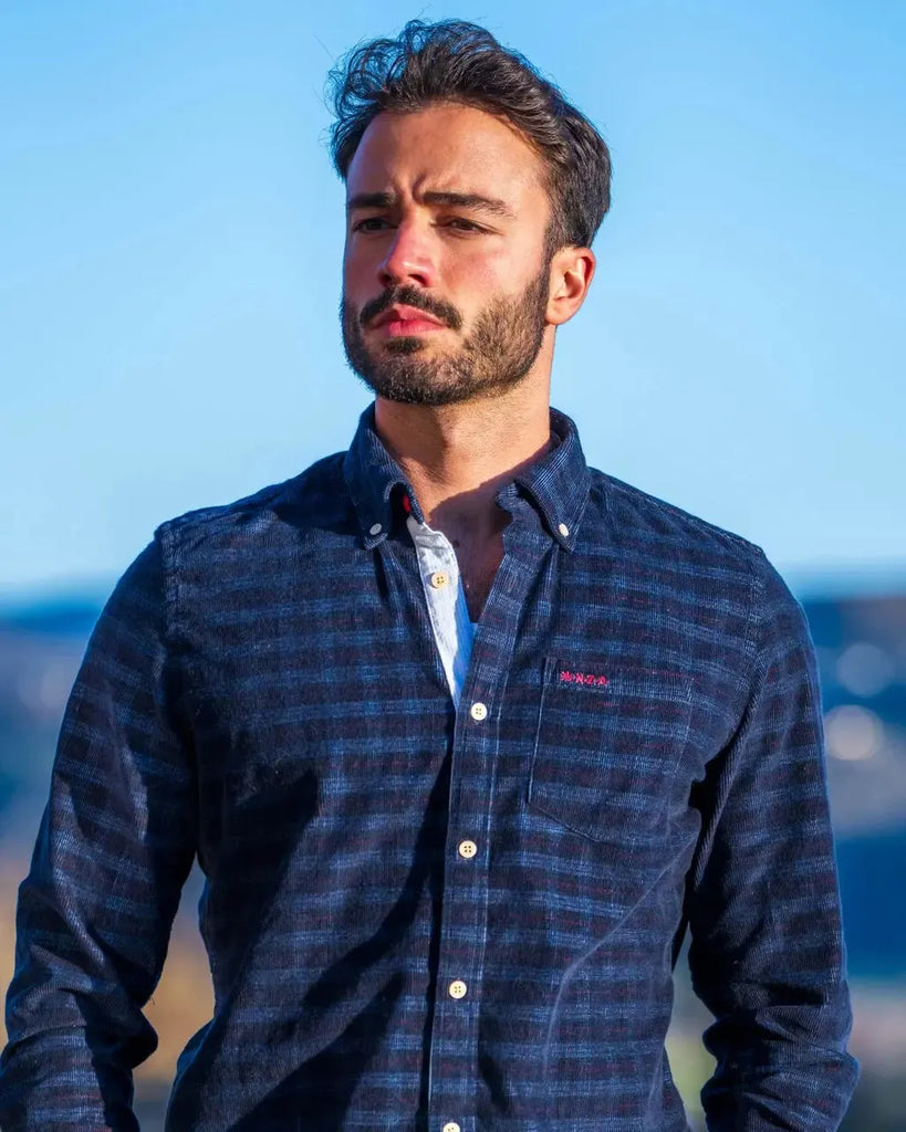 NZA Kauri Stretch Shirt In Blue Multi-The Trendy Walrus