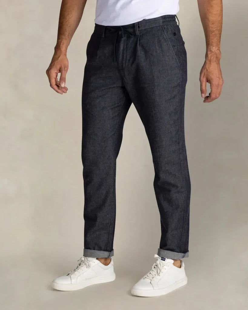 NZA Napier Relaxed Twill Chino Stretch Pants In Classic Navy-The Trendy Walrus