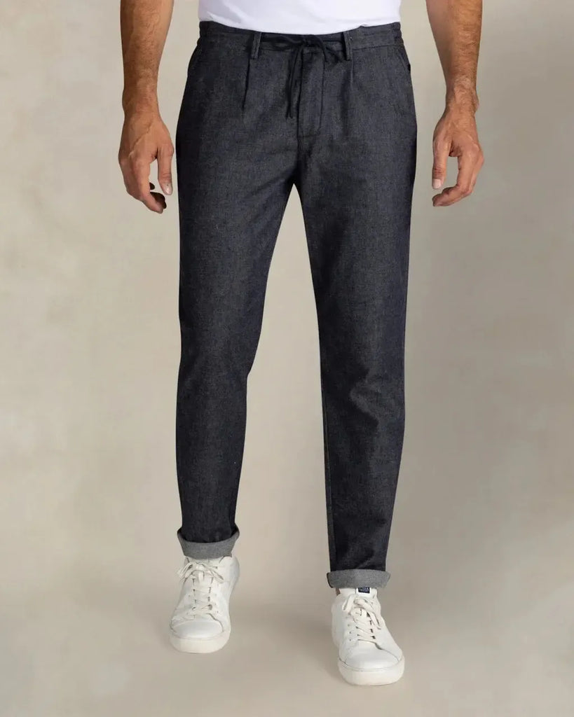 NZA Napier Relaxed Twill Chino Stretch Pants In Classic Navy-The Trendy Walrus
