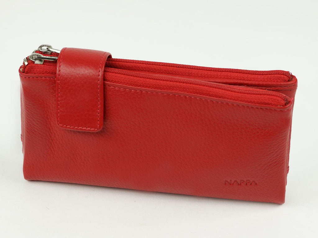 Nappa Charlotte RFID Leather Wallet In Hermes Red-The Trendy Walrus