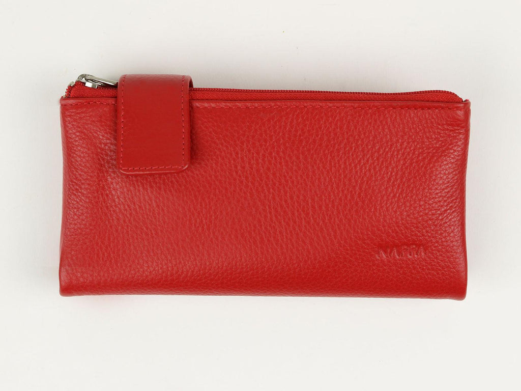 Nappa Charlotte RFID Leather Wallet In Hermes Red-The Trendy Walrus