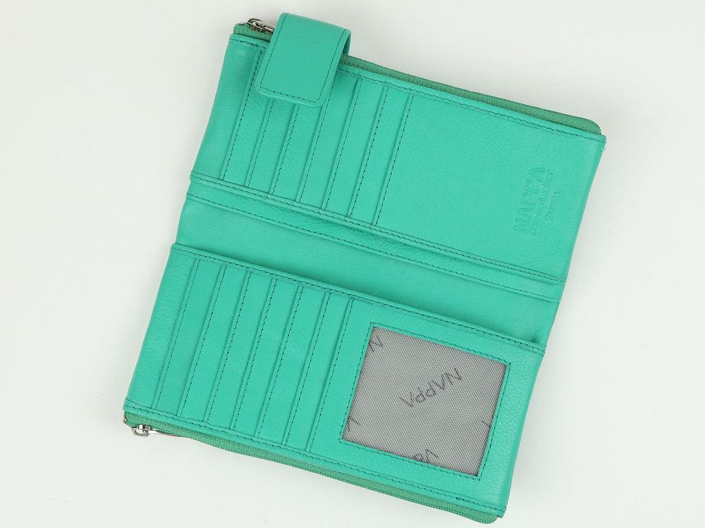 Nappa Charlotte RFID Leather Wallet In Teal Green-The Trendy Walrus