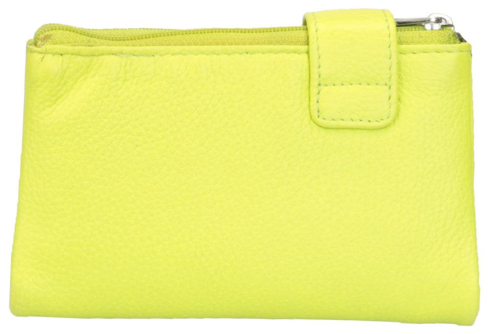 Nappa Mini Charlotte RFID Leather Wallet In Neon Green-The Trendy Walrus