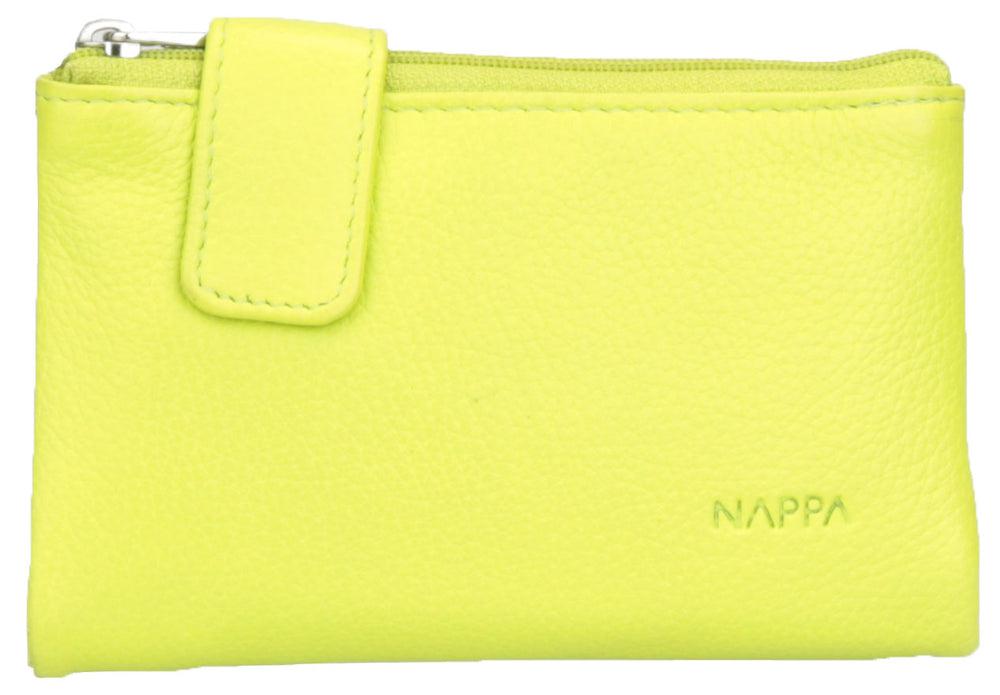 Nappa Mini Charlotte RFID Leather Wallet In Neon Green-The Trendy Walrus