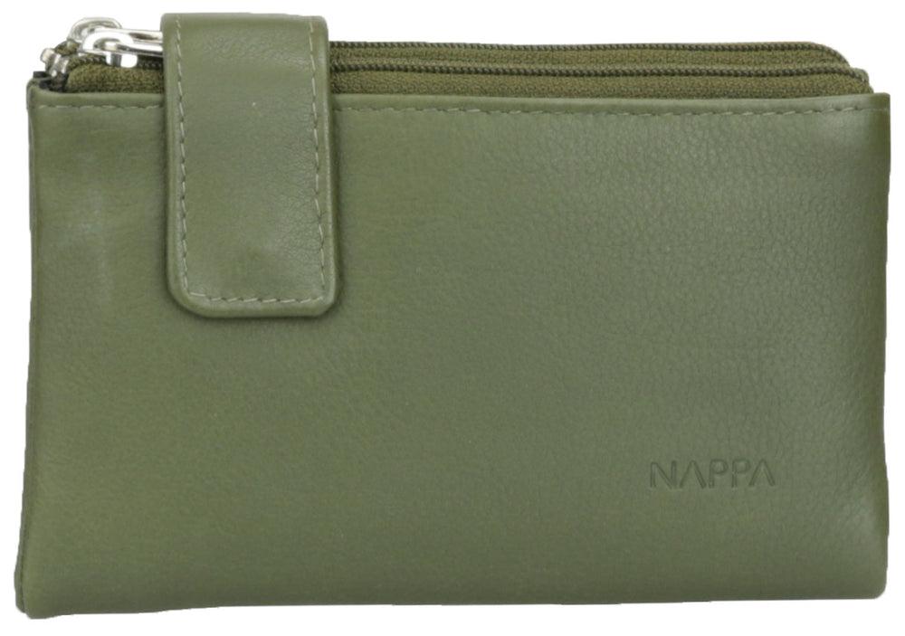 Nappa Mini Charlotte RFID Leather Wallet In Olive-The Trendy Walrus