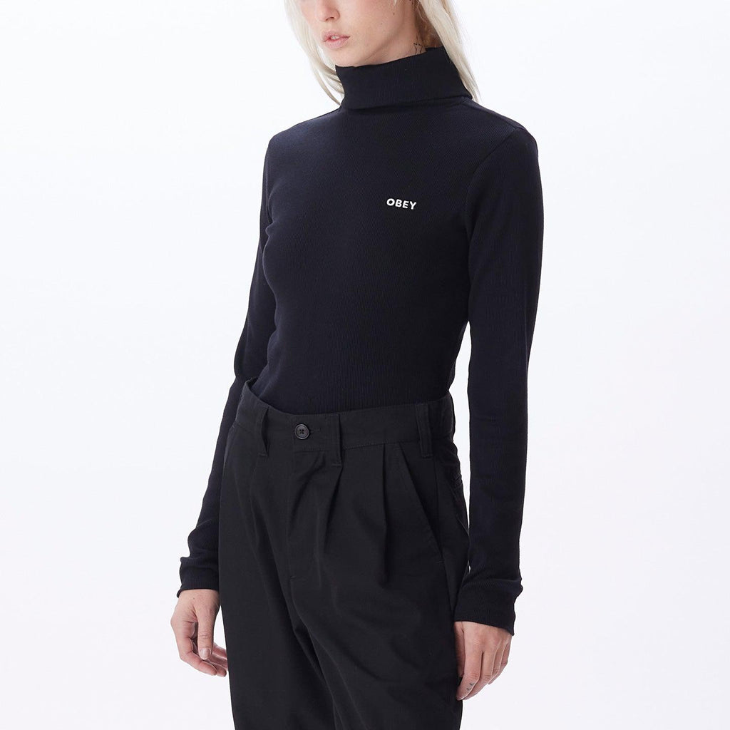 Obey Belle Turtle Neck In Black-The Trendy Walrus