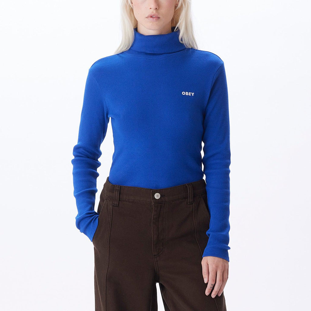 Obey Belle Turtle Neck In Surf Blue-The Trendy Walrus