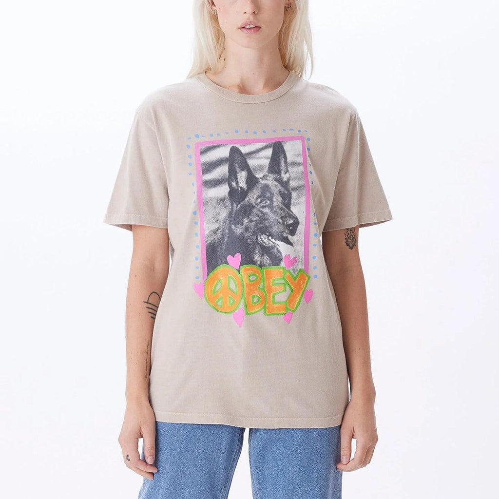 Obey Love Dog Box Tee In Clay-The Trendy Walrus