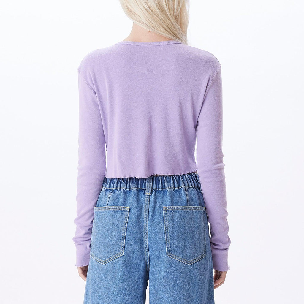 Obey Watercolor Teddy Bears Crop Tee Long Sleeve In Digital Lavender-The Trendy Walrus