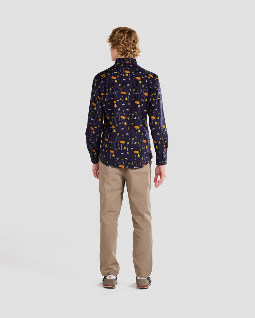 Poplin & Co Earthy Mushroom Print Shirt-The Trendy Walrus