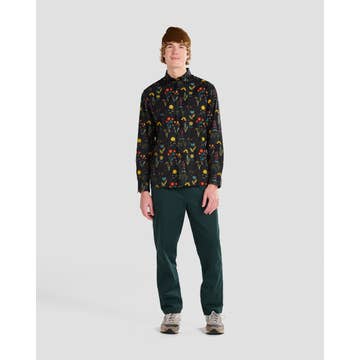 Poplin & Co Rainy Field Black Print Shirt-The Trendy Walrus