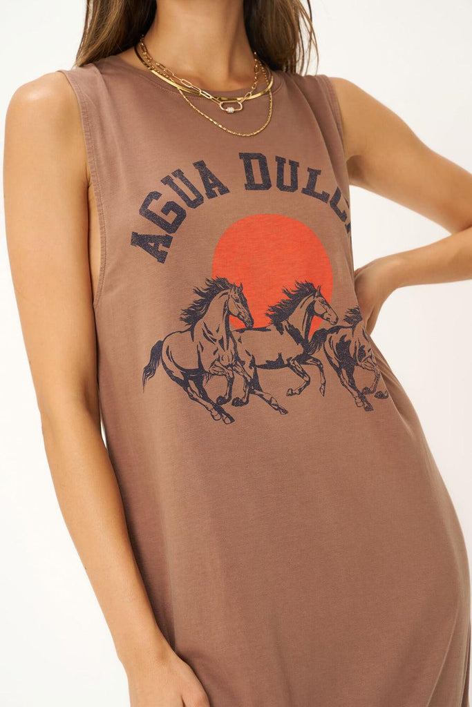 Project Social T Agua Dulce Tank Dress In DW Maple-The Trendy Walrus