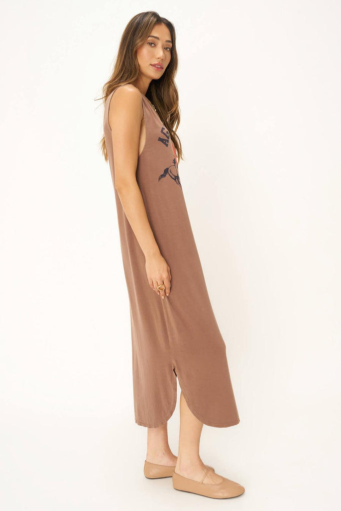 Project Social T Agua Dulce Tank Dress In DW Maple-The Trendy Walrus