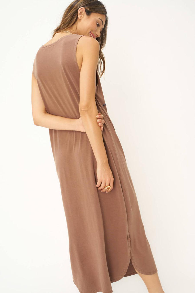 Project Social T Agua Dulce Tank Dress In DW Maple-The Trendy Walrus