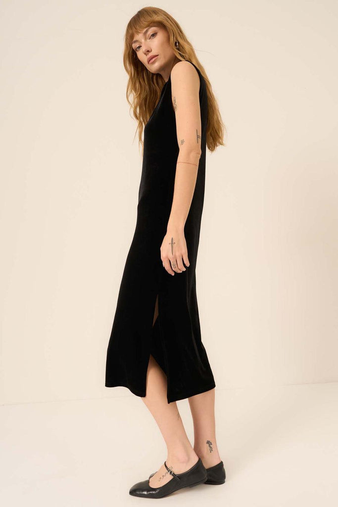 Project Social T Heading Out Velvet Dress In Black-The Trendy Walrus