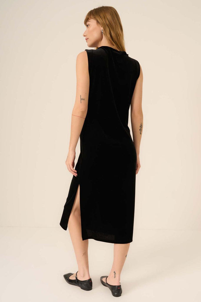 Project Social T Heading Out Velvet Dress In Black-The Trendy Walrus