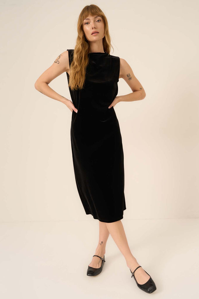 Project Social T Heading Out Velvet Dress In Black-The Trendy Walrus