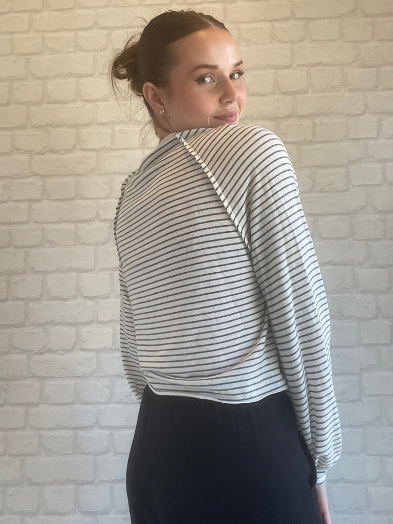 Project Social T Wishing Stripe Cozy Sweater in Ivory-The Trendy Walrus