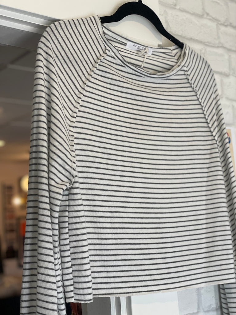 Project Social T Wishing Stripe Cozy Sweater in Ivory-The Trendy Walrus