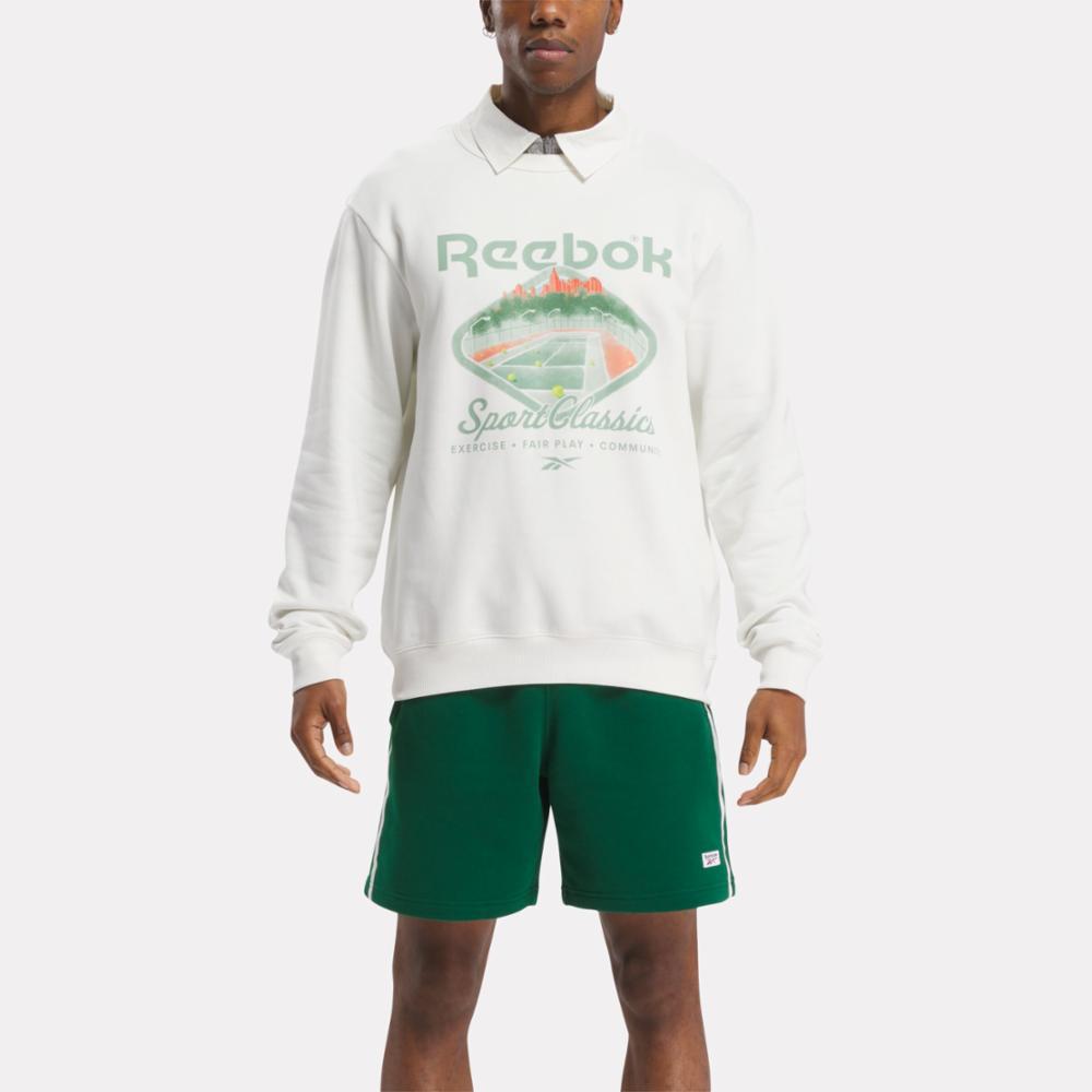 Reebok Classic Court Sport Crew Sweatshirt In Chalk-The Trendy Walrus