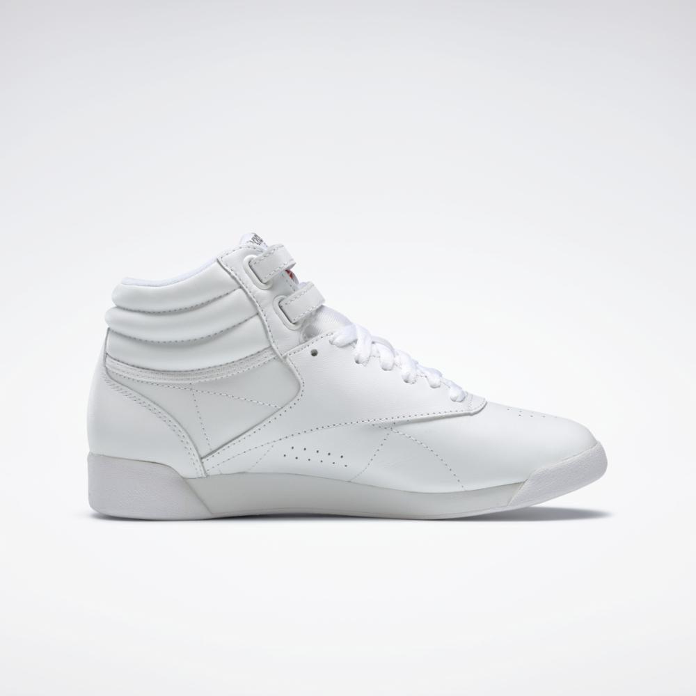 Reebok Classic Freestyle Hightop White/Silver Leather Sneaker-The Trendy Walrus