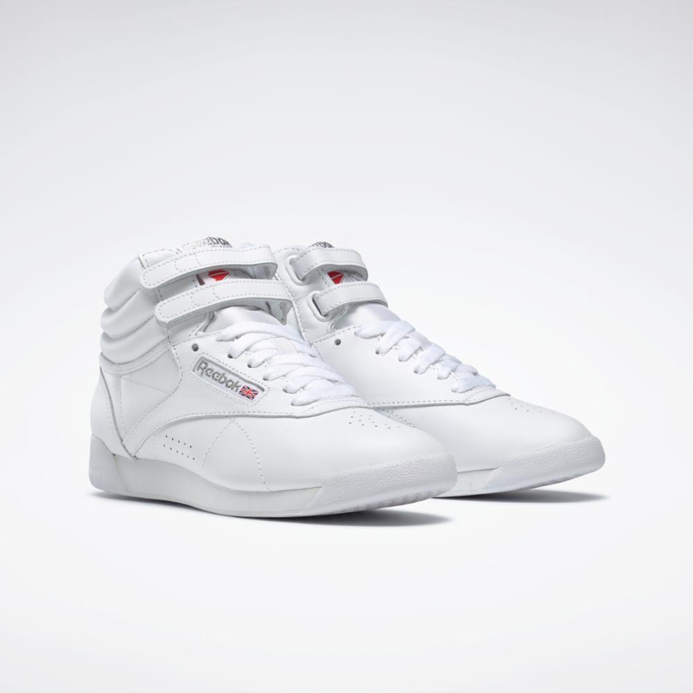 Reebok Classic Freestyle Hightop White/Silver Leather Sneaker-The Trendy Walrus