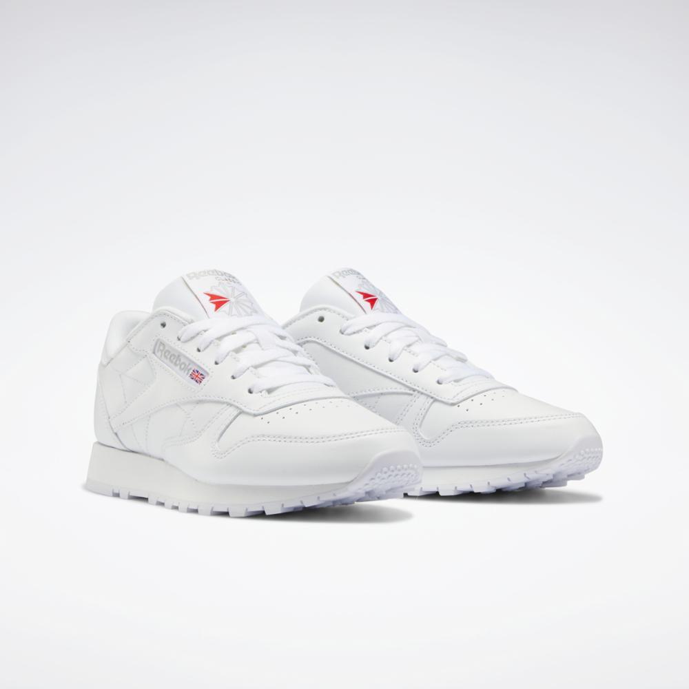 Reebok Classic Pure White Women's Leather Sneaker-The Trendy Walrus