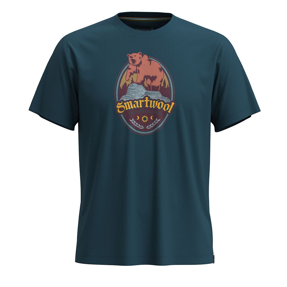 Smartwool Bear Attack Graphic Short Sleeve Tee In Twilight Blue-The Trendy Walrus