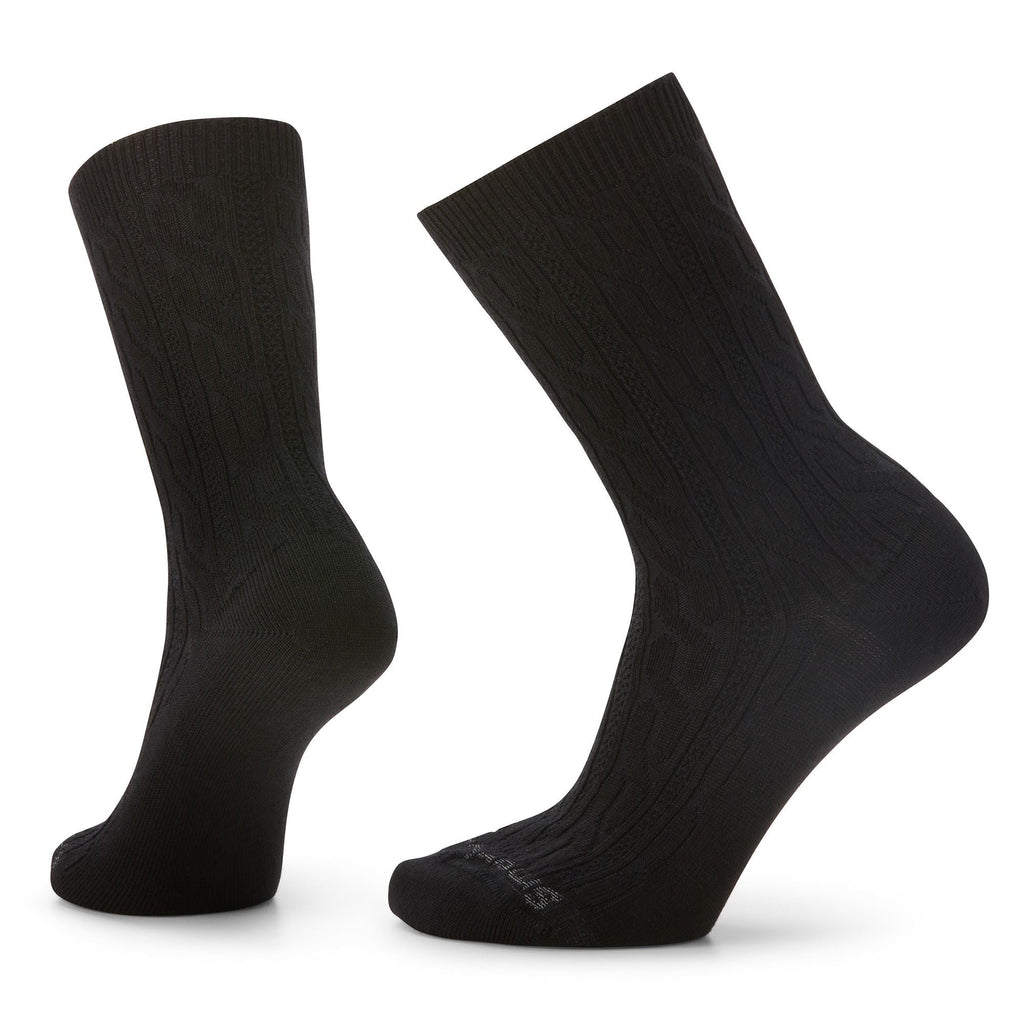 Smartwool Everyday Lifestyle Cable Crew Socks In Black-The Trendy Walrus