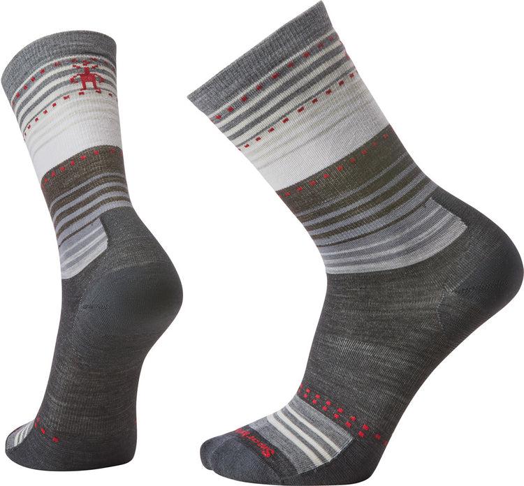 Smartwool Everyday Lifestyle Stitch Stripe Crew In Charcoal-The Trendy Walrus