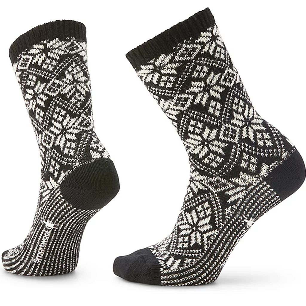 Smartwool Evy Snowflake Pattern Crew in Black-The Trendy Walrus